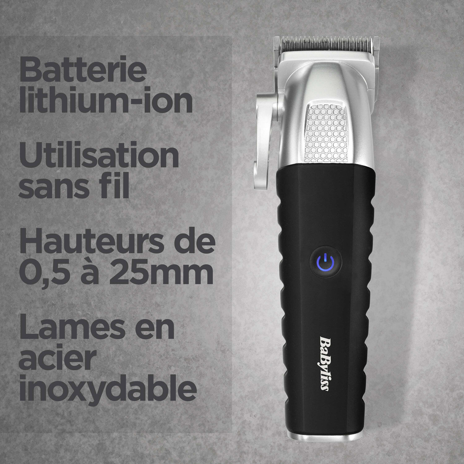Batterie lithium-ion, Utilisation sans fil, Hauteurs de 0,5 &agrave; 25mm, Lames en acier inoxydable
